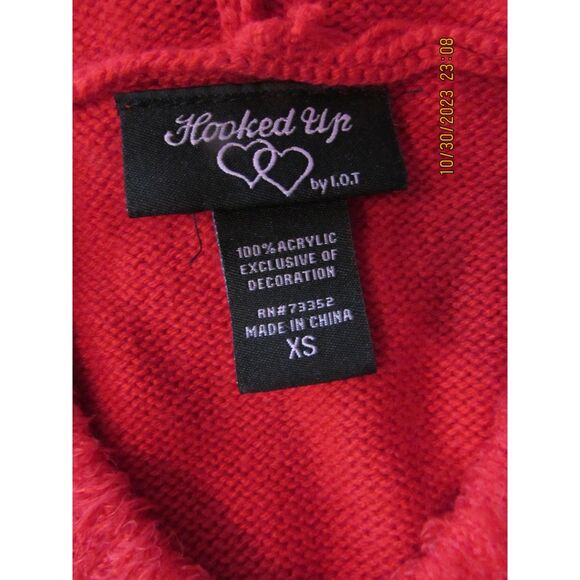 Hooked Up by I.O.T size xs hooded Christmas dress present red green gold - Picture 5 of 9